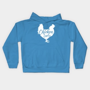 Chicken Lady for Women White Kids Hoodie